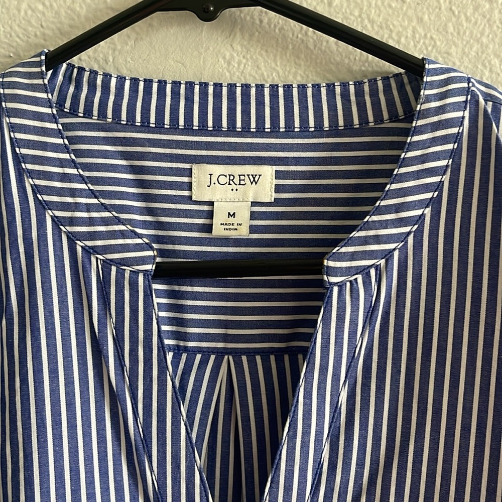 J.Crew Factory Striped Button-Down Shirt with Tie Sleeves - Picture 6 of 7